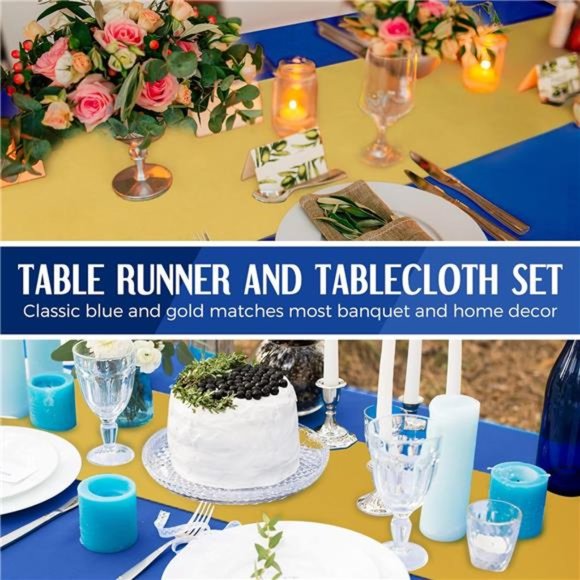 24 Packs Wedding Satin Table Runner Disposable Plastic Tablecloths 54 x 108 Inch - Picture 5 of 6